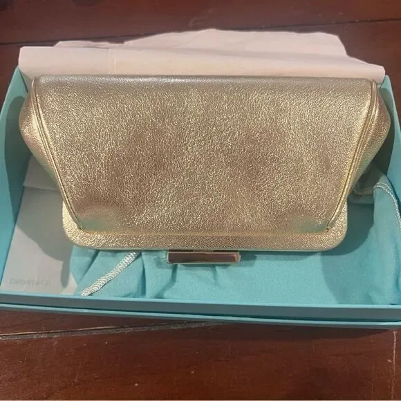 Tiffany & Co. Morgan Gold Leather  Clutch - New - Picture 11 of 12